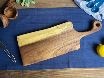 Medium Live Edge Handled Bread Board
