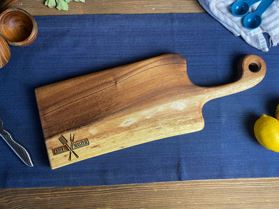 Medium Live Edge Handled Bread Board