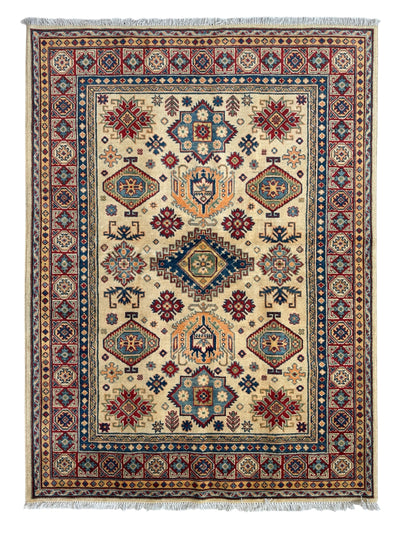Fine Hand Knotted Afghani Super Kazak Rug 5 x 7 by Rugistan - main product image for Resin Society