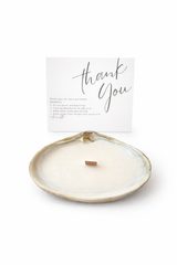 XL Limited Edition Wood Wick Container Candle with solid white wood wick in a container