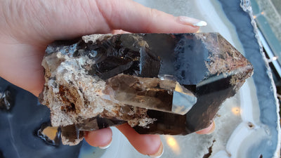 Lodalite Included Smoky Quartz Point from Brazil