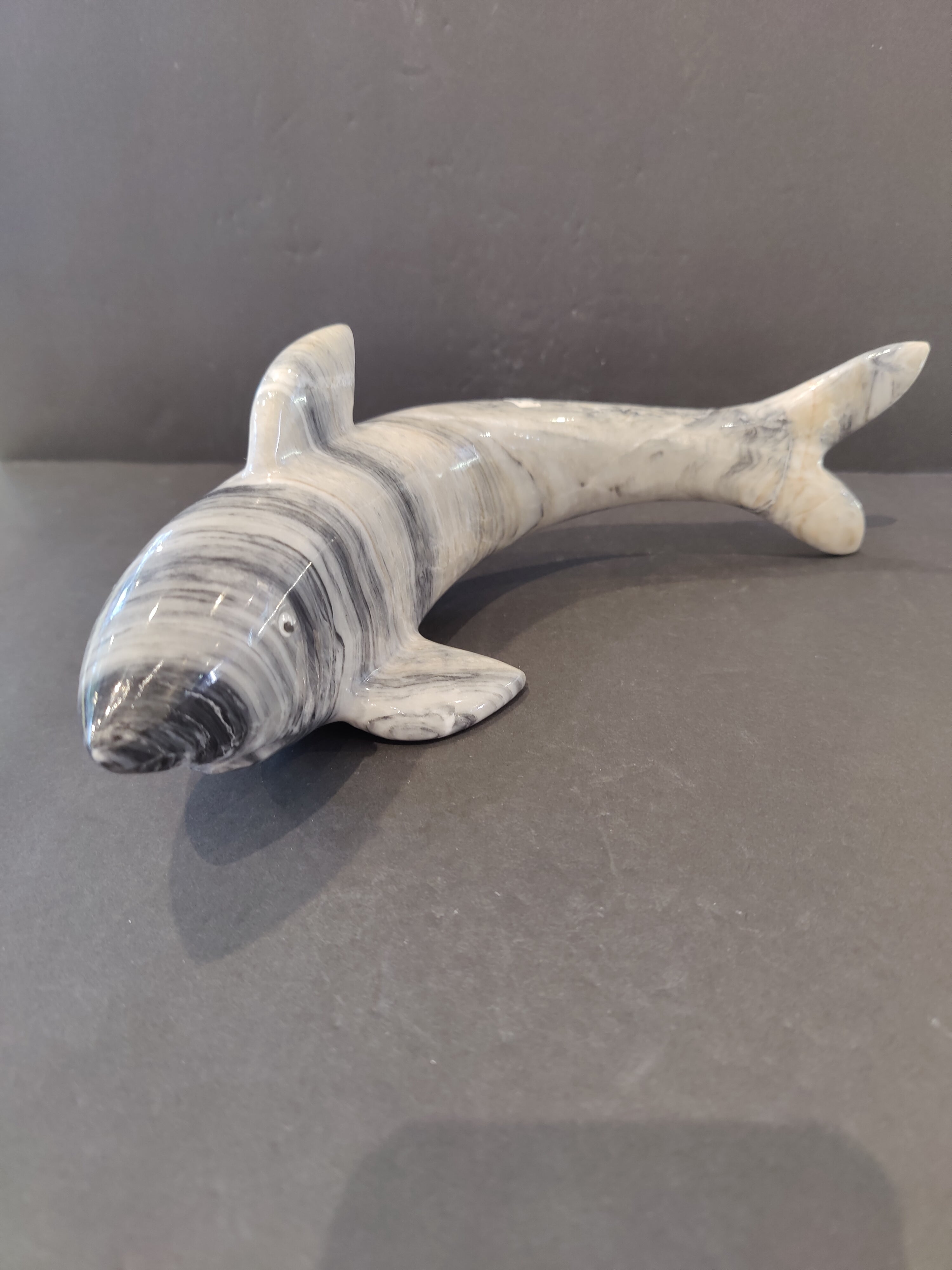 Onyx Shark Carving Sculpture 30cm by Rare Earth Gallery - main product image for Resin Society