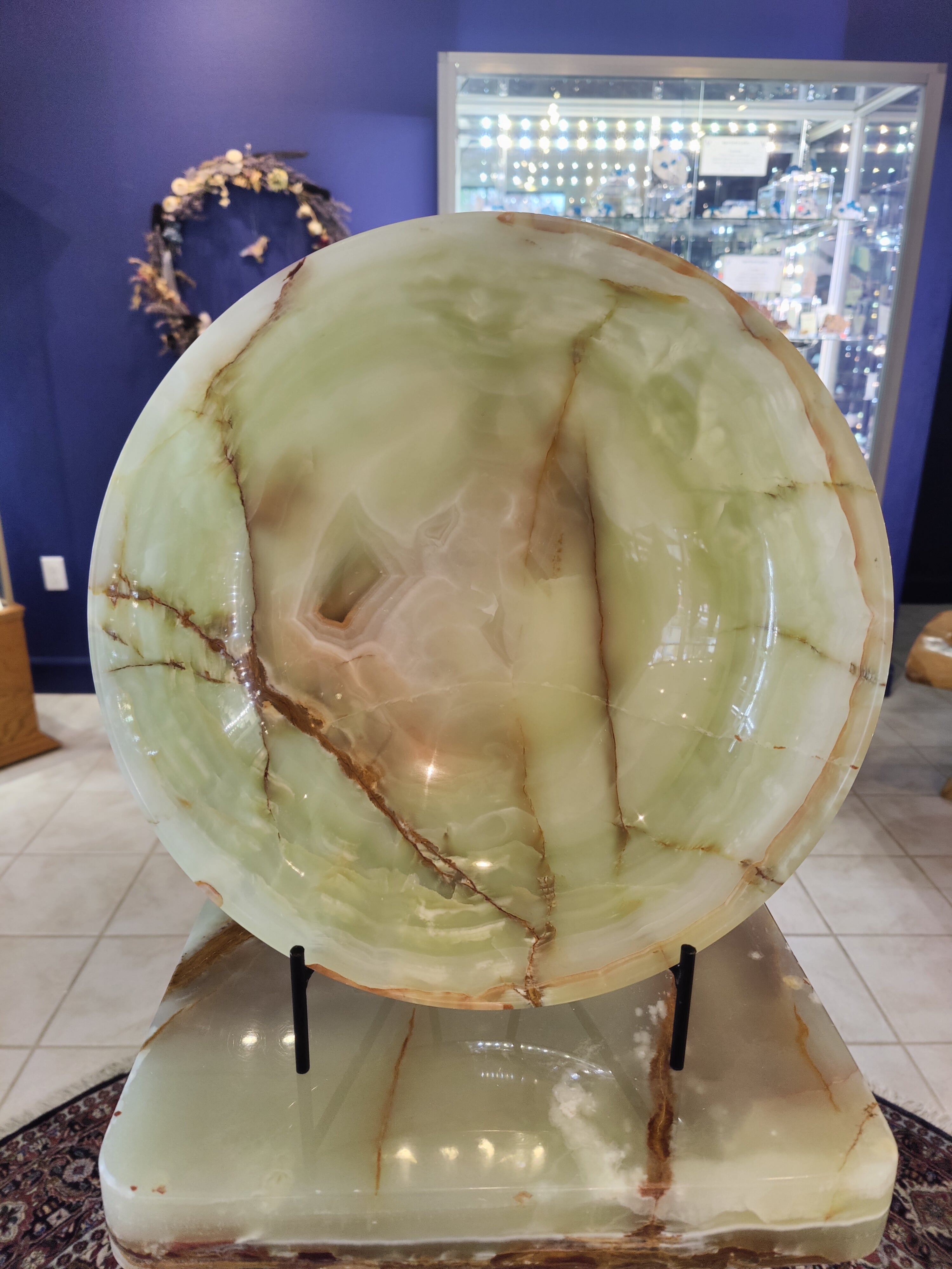 Green Onyx Decorative Bowl 14" by Rare Earth Gallery - main product image for Resin Society