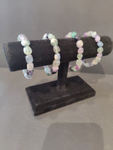 Rainbow Fluorite Beaded Bracelet with assorted bead sizes and shapes