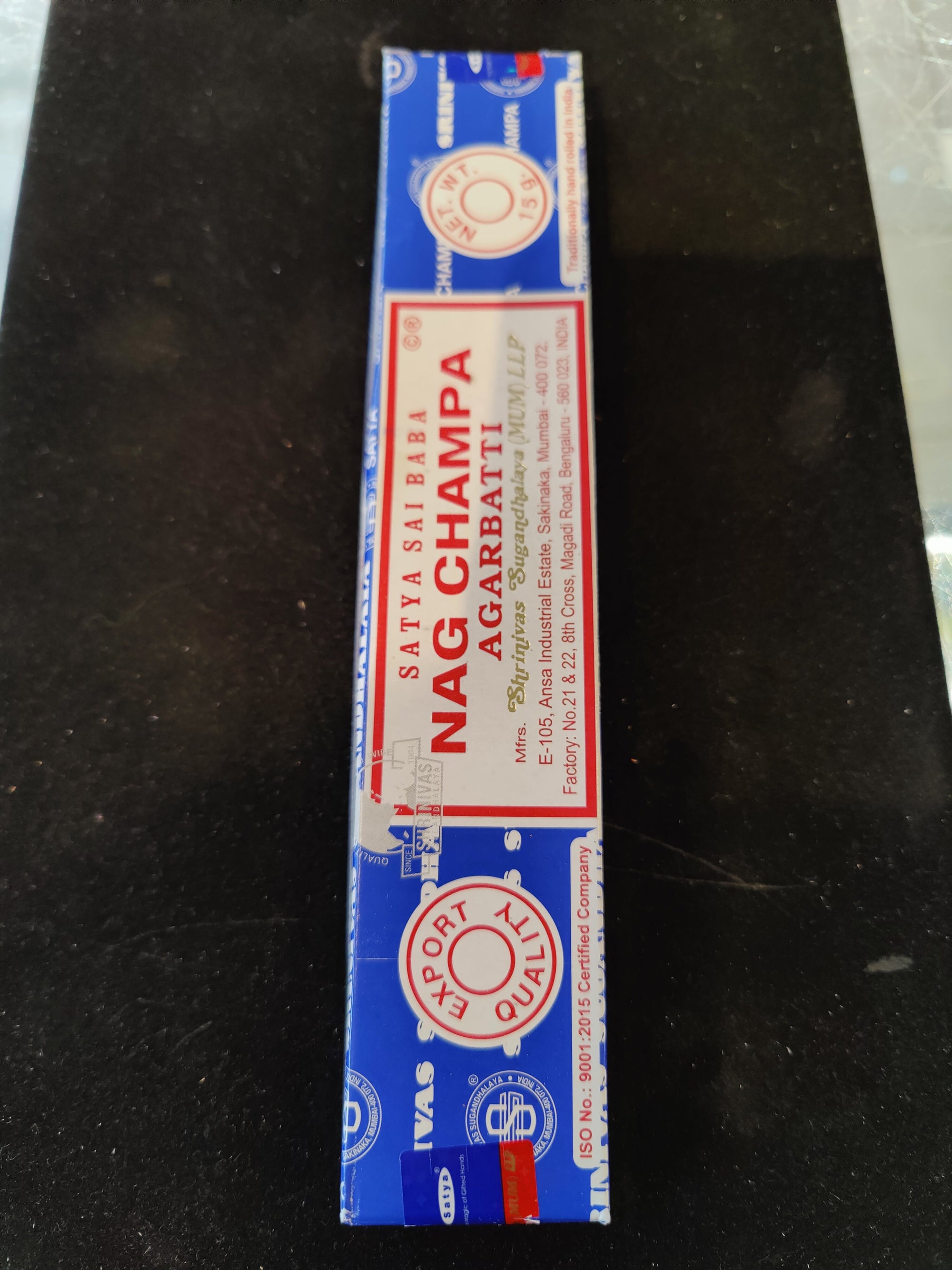 Box of Satya Sai Baba hand rolled Nag Champa incense sticks