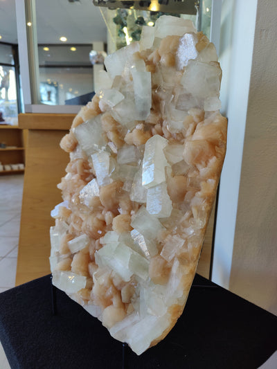Clear Apophyllite Cubes with Peach Stilbite Cabinet Specimen 12.9kg by Rare Earth Gallery - product image 2 for Resin Society