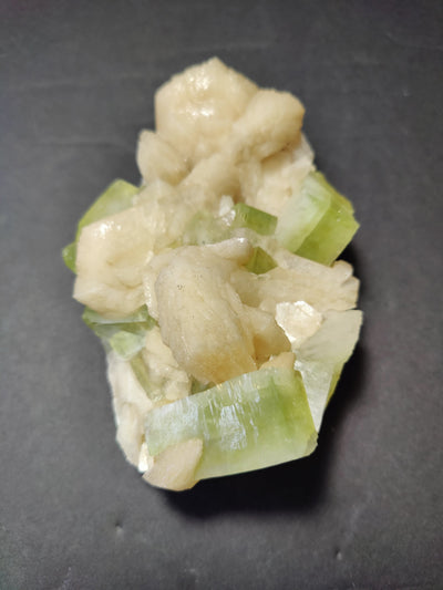 Green Apophyllite Cubes with Peach Stilbite Specimen 761g