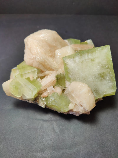 Green Apophyllite Cubes with Peach Stilbite Specimen 1,162g by Rare Earth Gallery - main product image for Resin Society