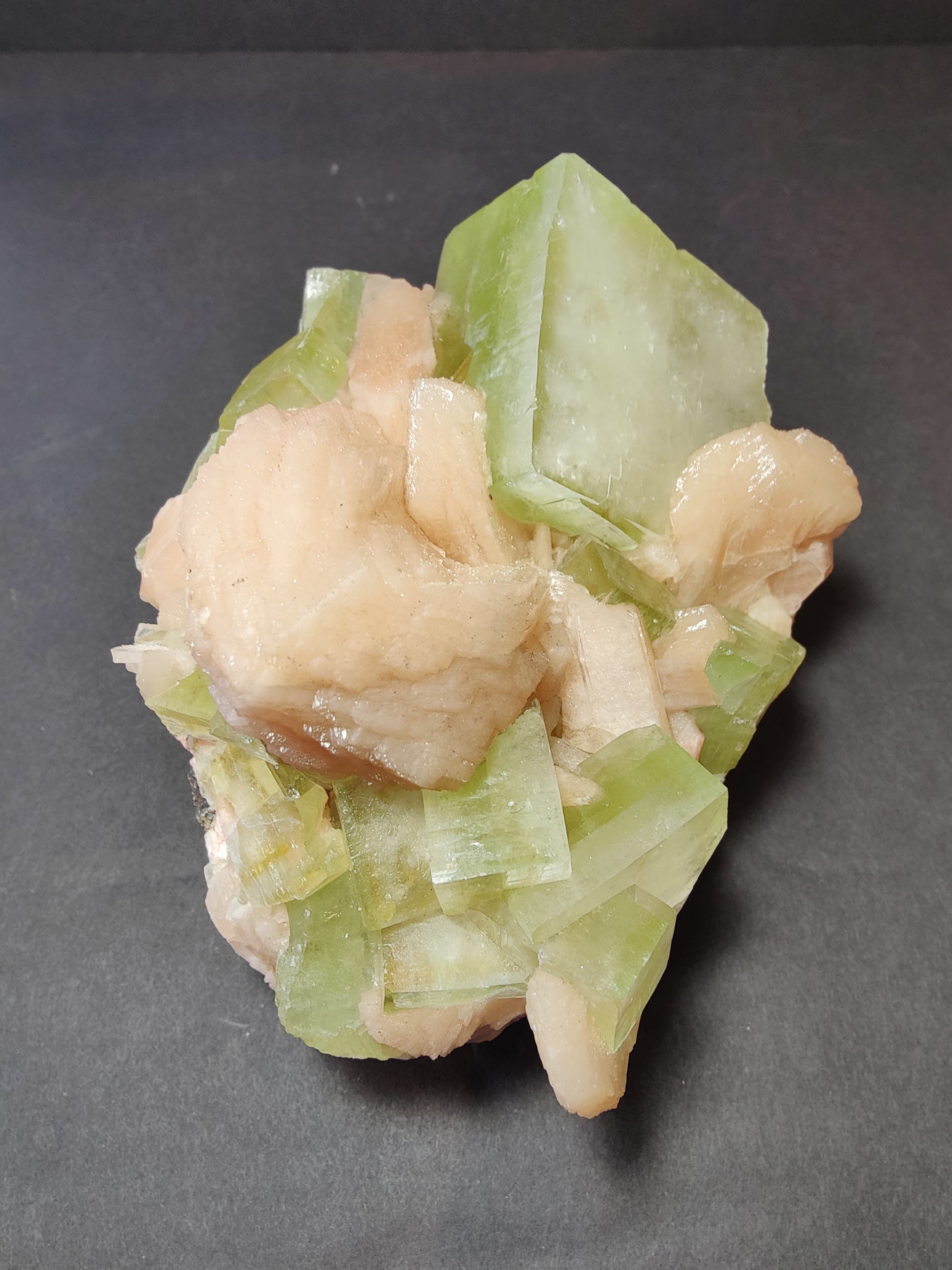 Green Apophyllite Cubes with Peach Stilbite Specimen 1,162g by Rare Earth Gallery - product image 2 for Resin Society