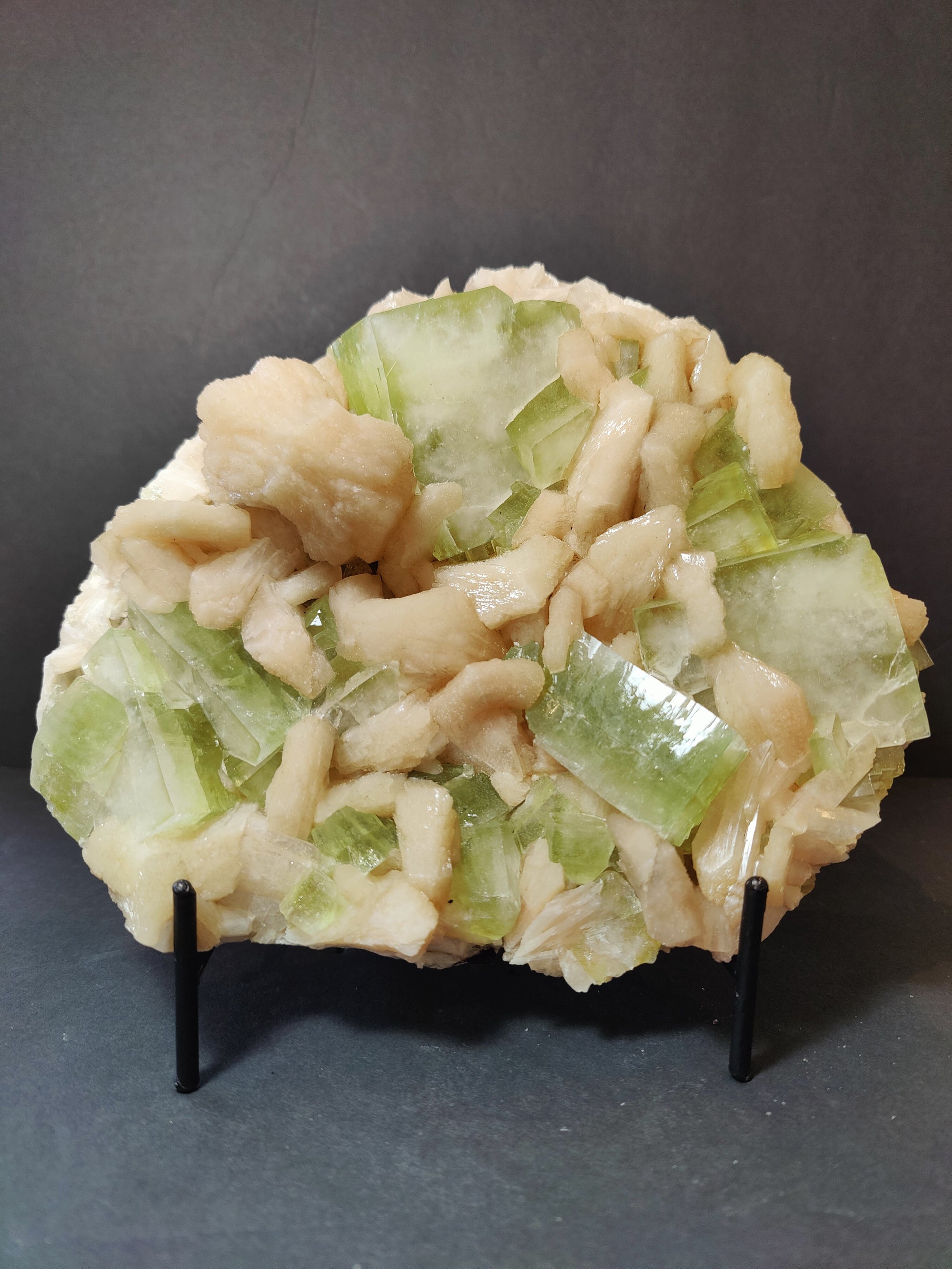Green Apophyllite Cubes with Peach Stilbite Specimen 1,784g by Rare Earth Gallery - main product image for Resin Society