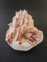 Red Mordenite with Stilbite specimen displaying red and cream crystals on natural matrix