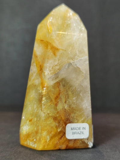 Golden Healer (Hematoid) Quartz Polished Obelisk Tower Sculpture