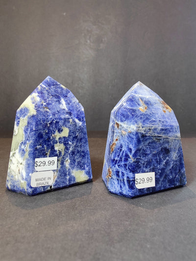Sodalite Polished Obelisk Tower Sculpture