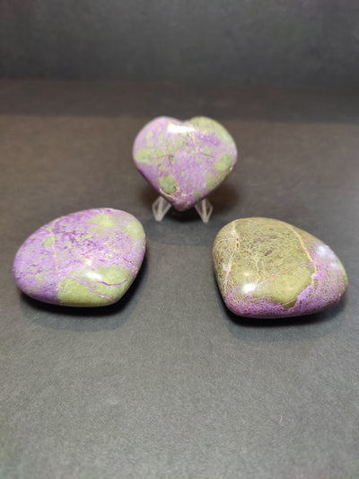Atlantisite (Stichtite & Serpentine) Polished Heart & Palmstone Sculpture