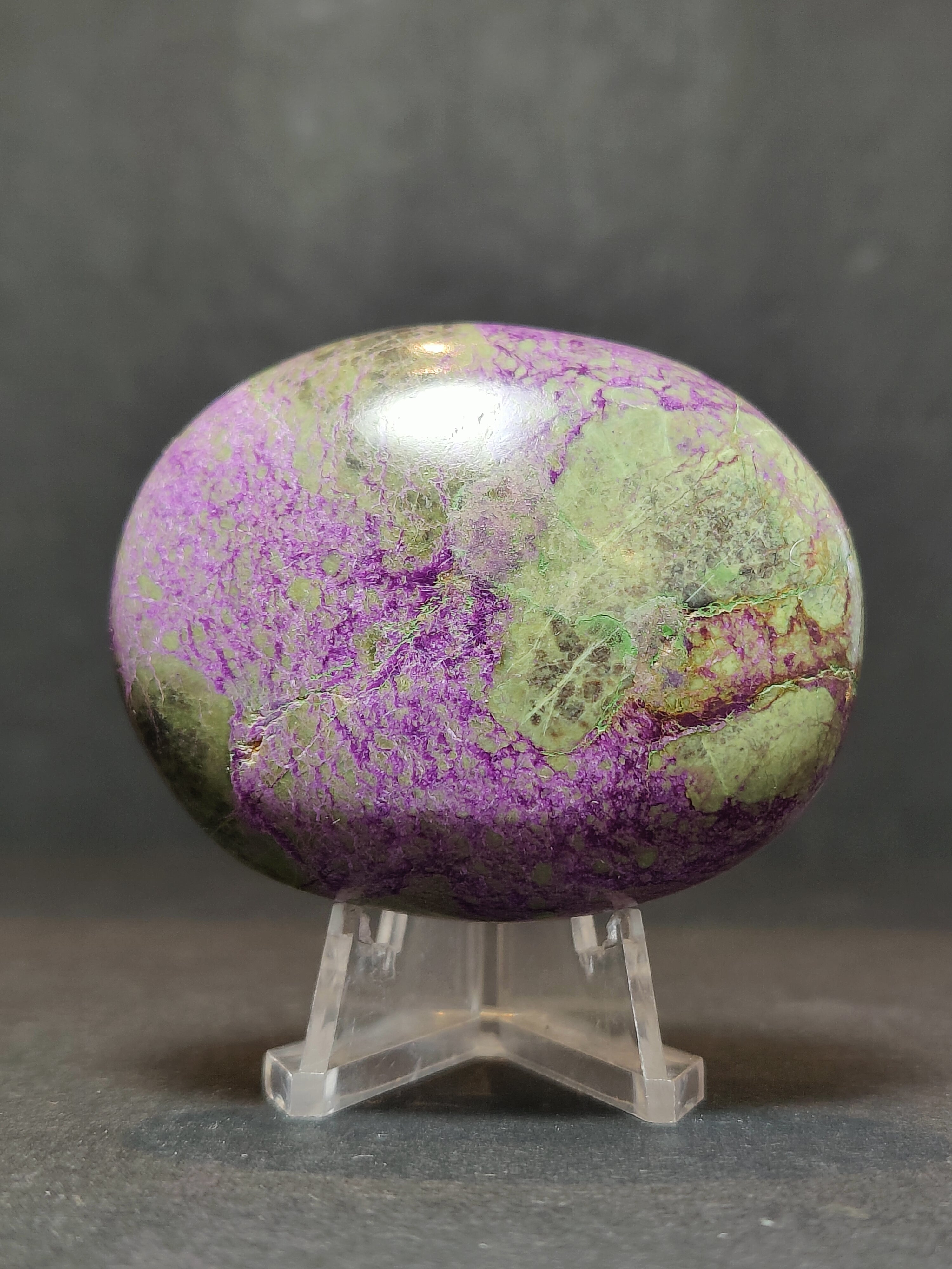 Atlantisite (Stichtite & Serpentine) Polished Heart & Palmstone Sculpture