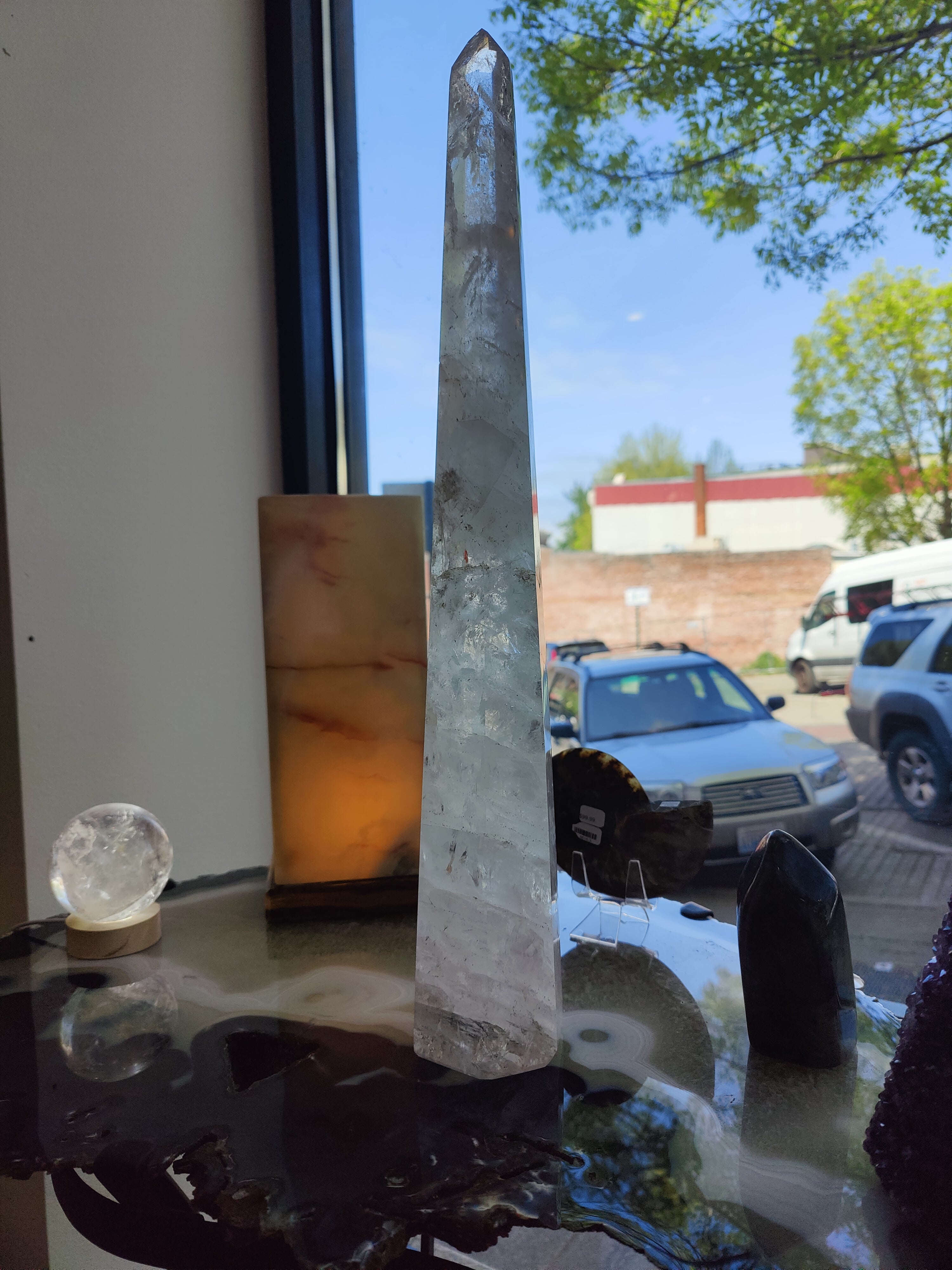Clear Quartz Polished Obelisk Sculpture 3.35kg 20.5" by Rare Earth Gallery - product image 5 for Resin Society
