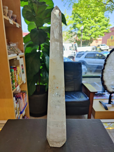 Clear Quartz Polished Obelisk Sculpture 3.35kg 20.5"