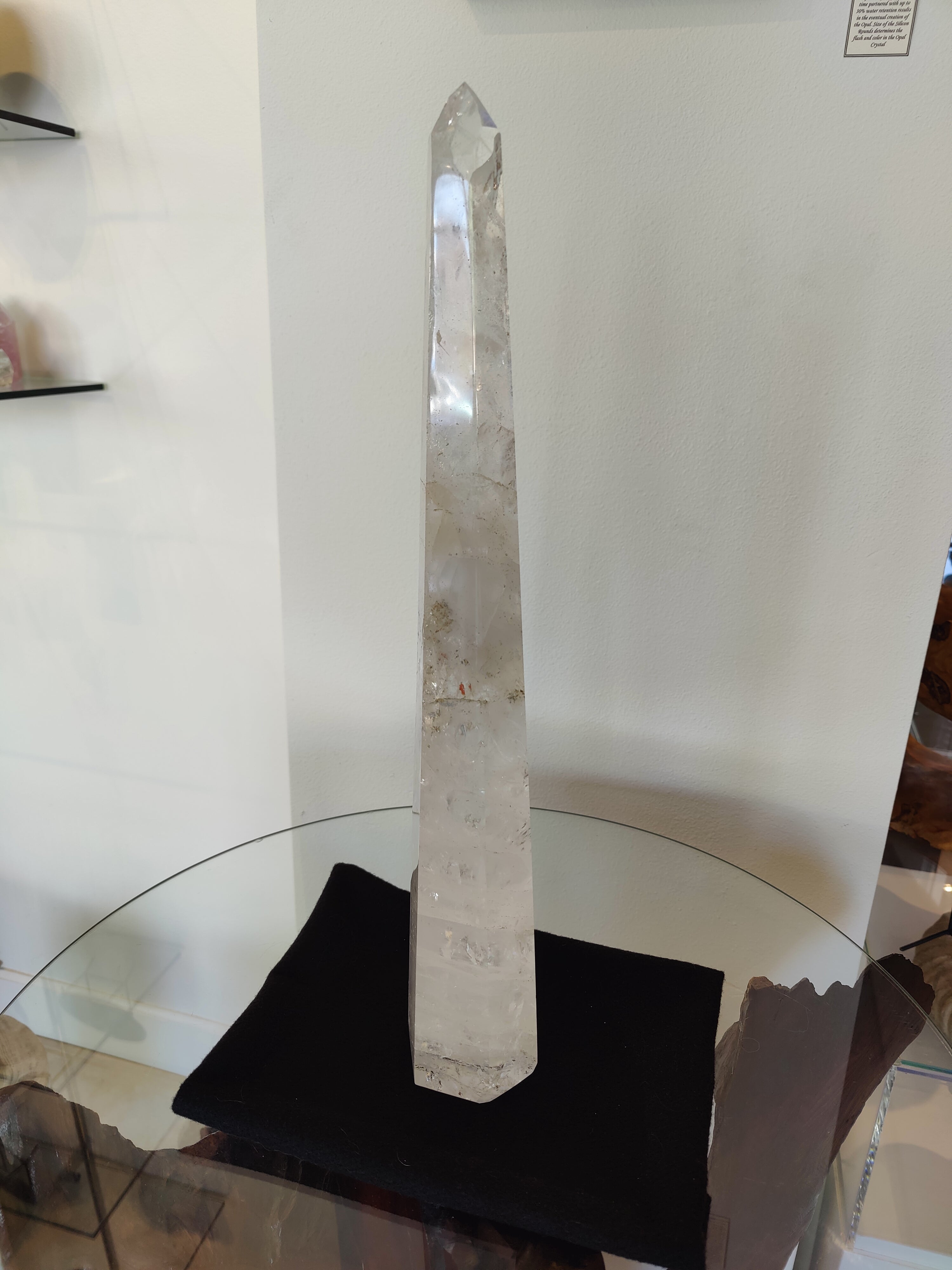 Clear Quartz Polished Obelisk Sculpture 3.35kg 20.5"