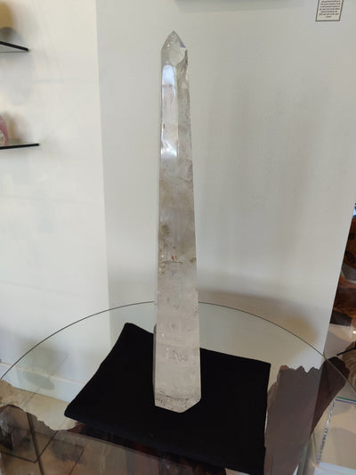 Clear Quartz Polished Obelisk Sculpture 3.35kg 20.5"