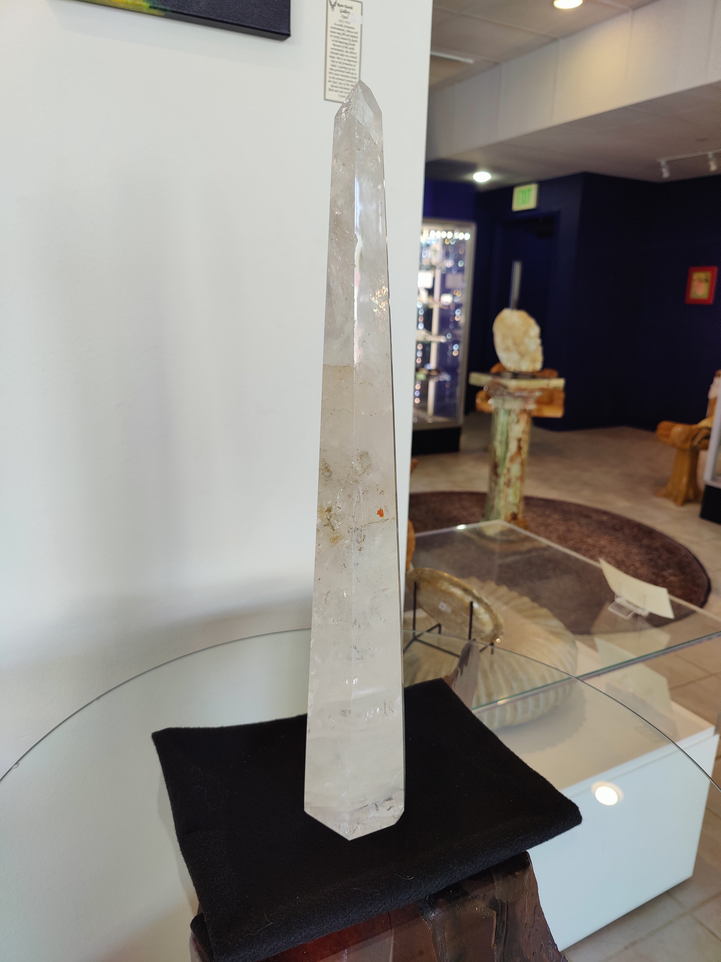 Clear Quartz Polished Obelisk Sculpture 3.35kg 20.5"