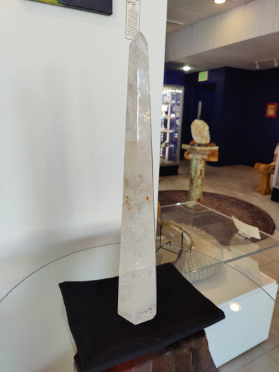 Clear Quartz Polished Obelisk Sculpture 3.35kg 20.5"