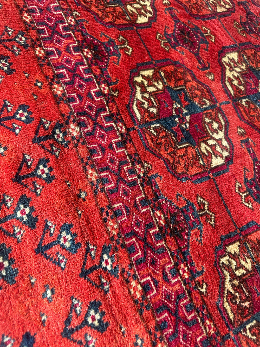 Antique 1920’s Tribal Turkoman Tekke Wedding Rug 3’4” x 4’1” by Rugistan - main product image for Resin Society