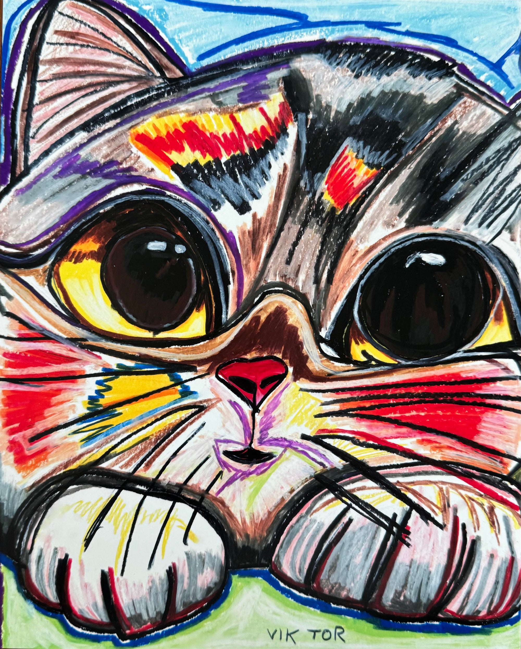 Cute Cat - Art Prints by Vichy's Art - Resin Society