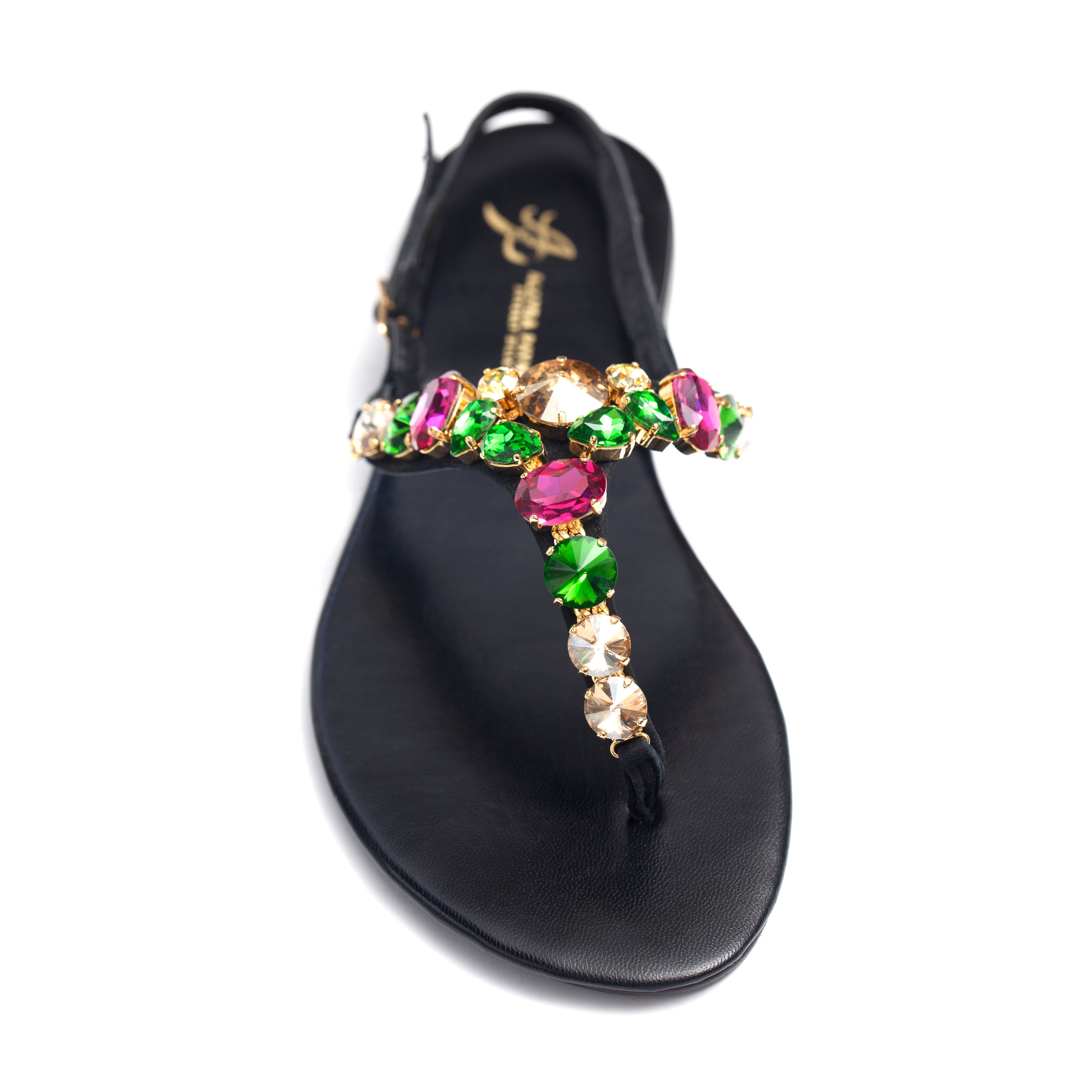 Black Suede with Multi Color Crystal by Allysa Payne Beverly Hills - main product image for Resin Society