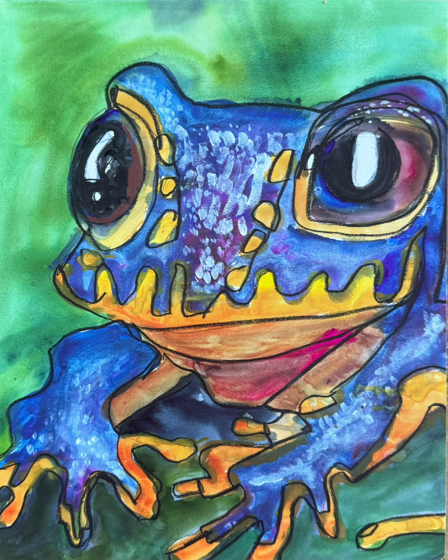 Watercolor Frog I - Art Prints by Vichy's Art - Resin Society
