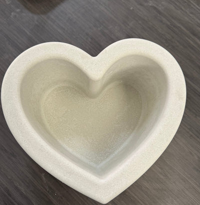 Handcrafted heart shaped concrete candle vessel by Syby Designs LLC