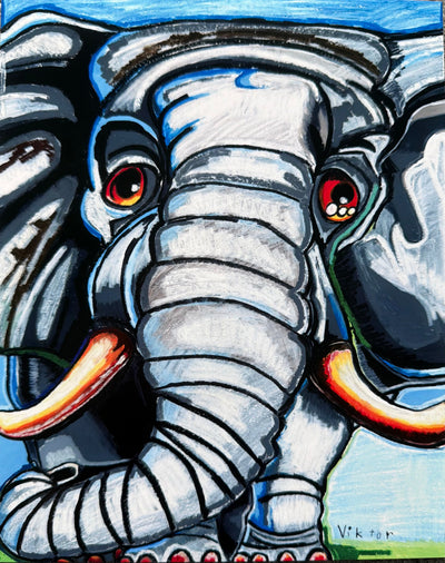 Azure Elephant - Art Prints by Vichy's Art - Resin Society