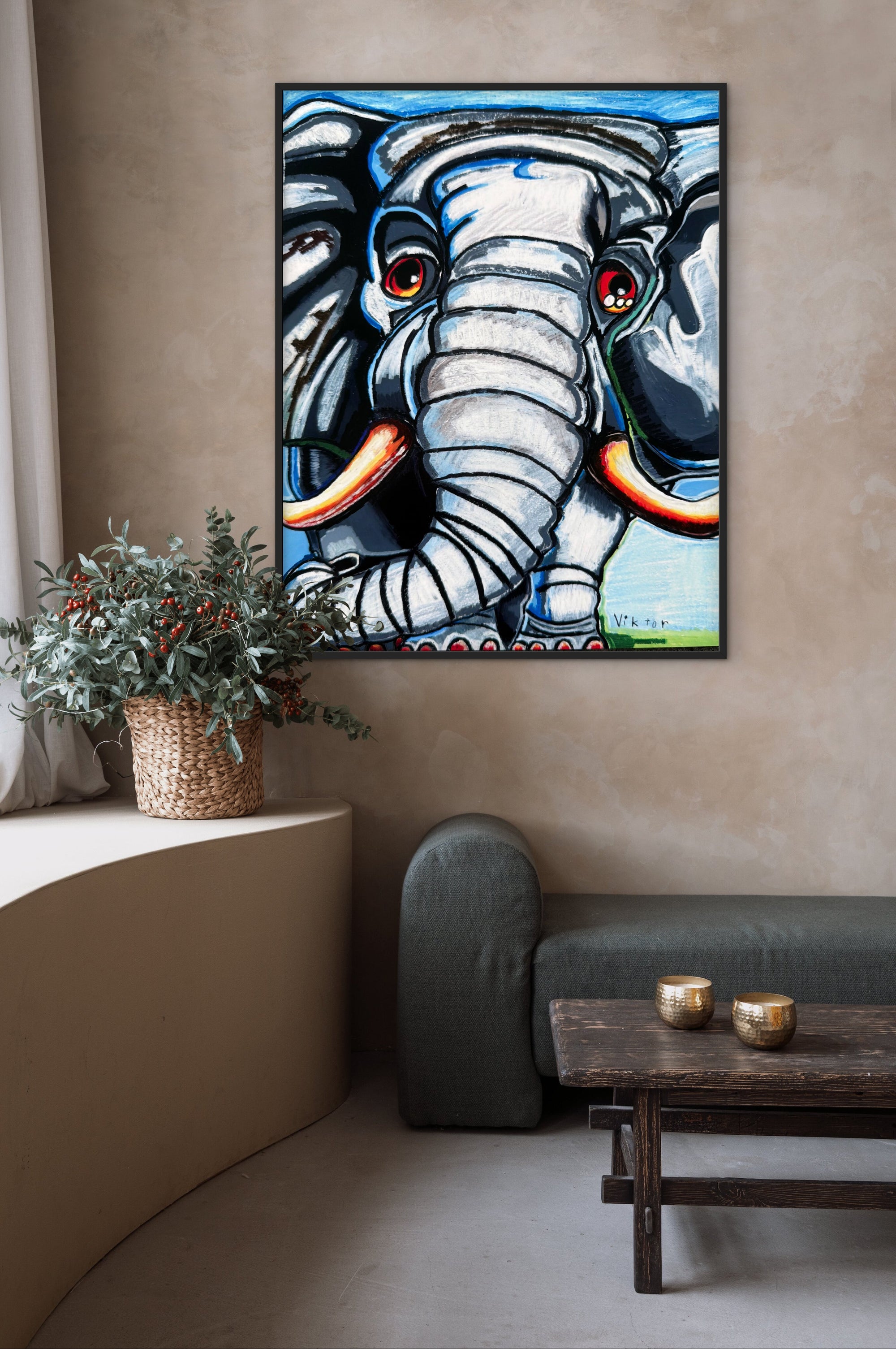 Azure Elephant - Art Prints detail image - Resin Society