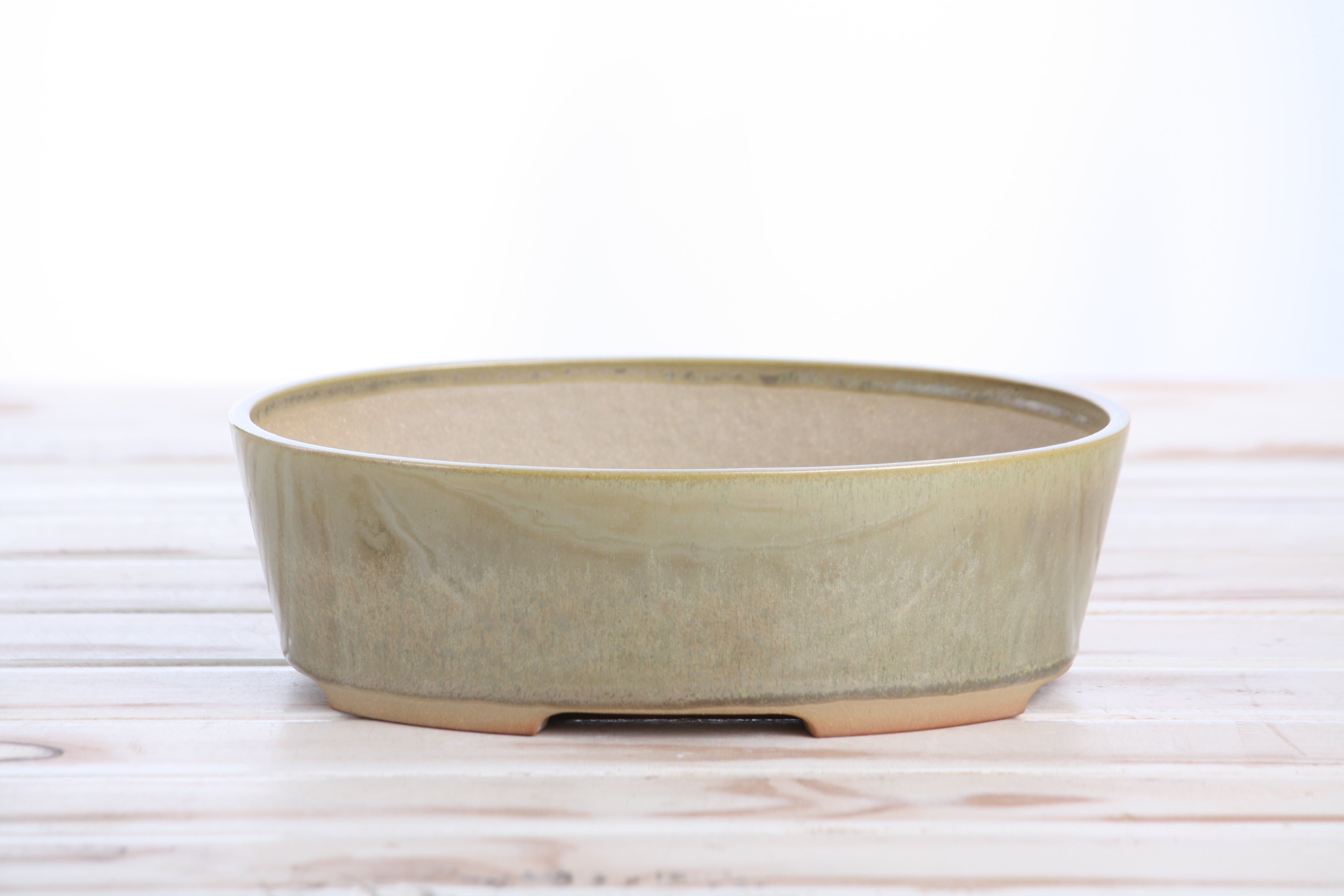 Willow Bonsai Ceramics Oval A Bonsai Pot 8 Inch – Straight-Sided Oval Planter
