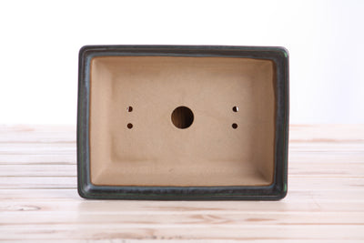 Willow Bonsai Ceramics Rectangle Bonsai Pot 8 Inch (Avocado)