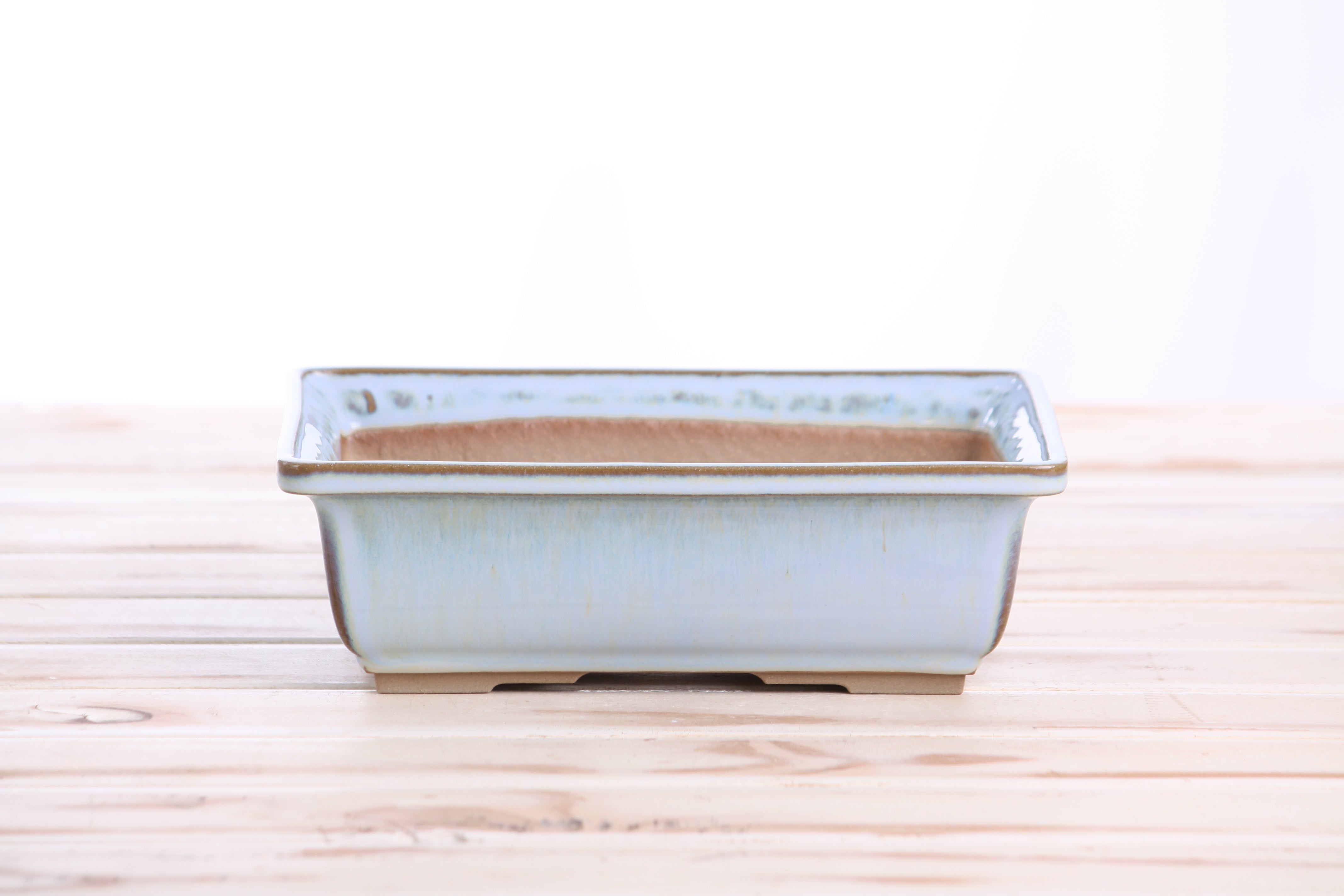 Willow Bonsai Ceramics Rectangle Bonsai Pot 8 Inch – Glacier