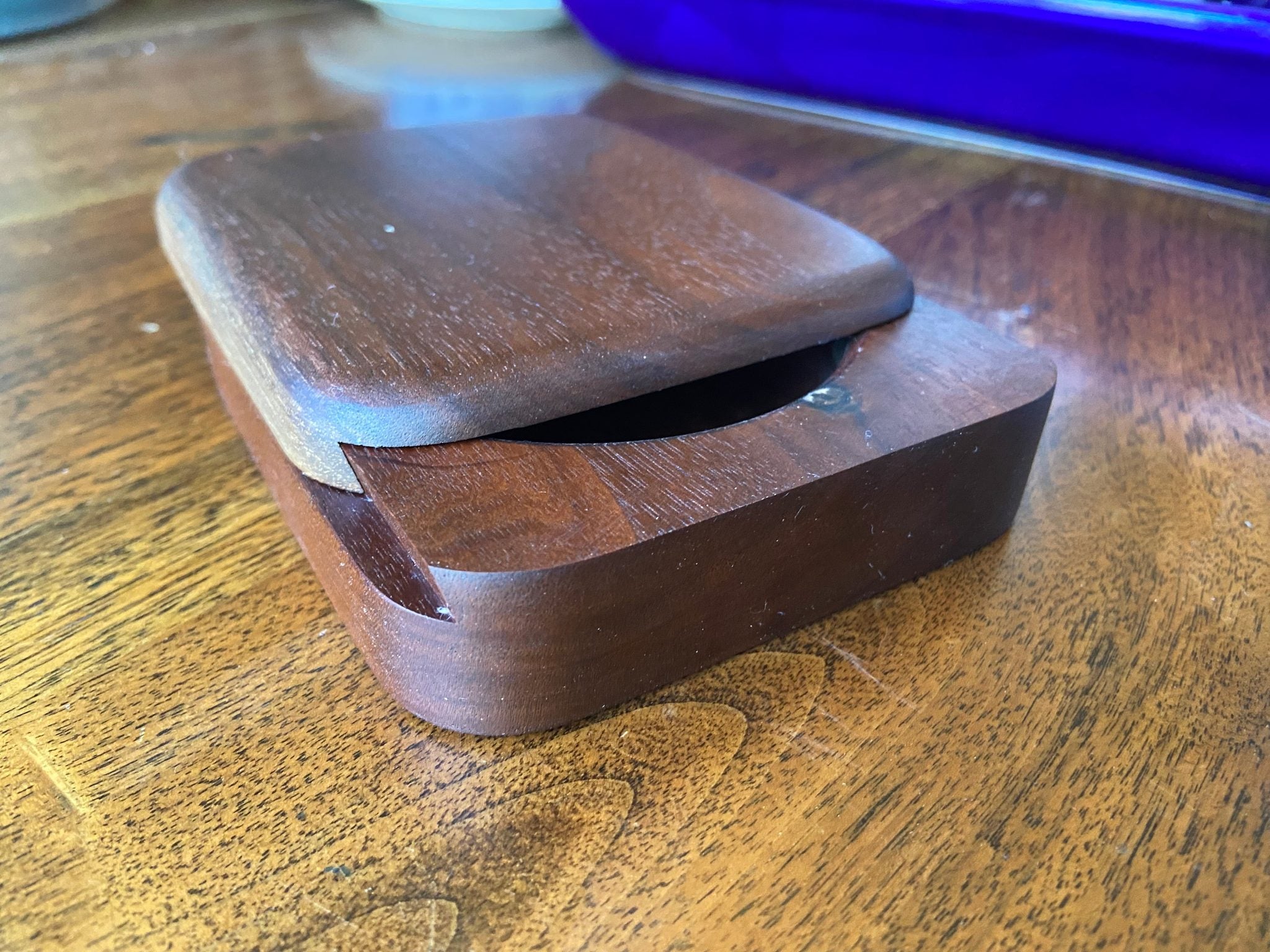 Handcrafted small sliding dovetail box with wooden inlay options