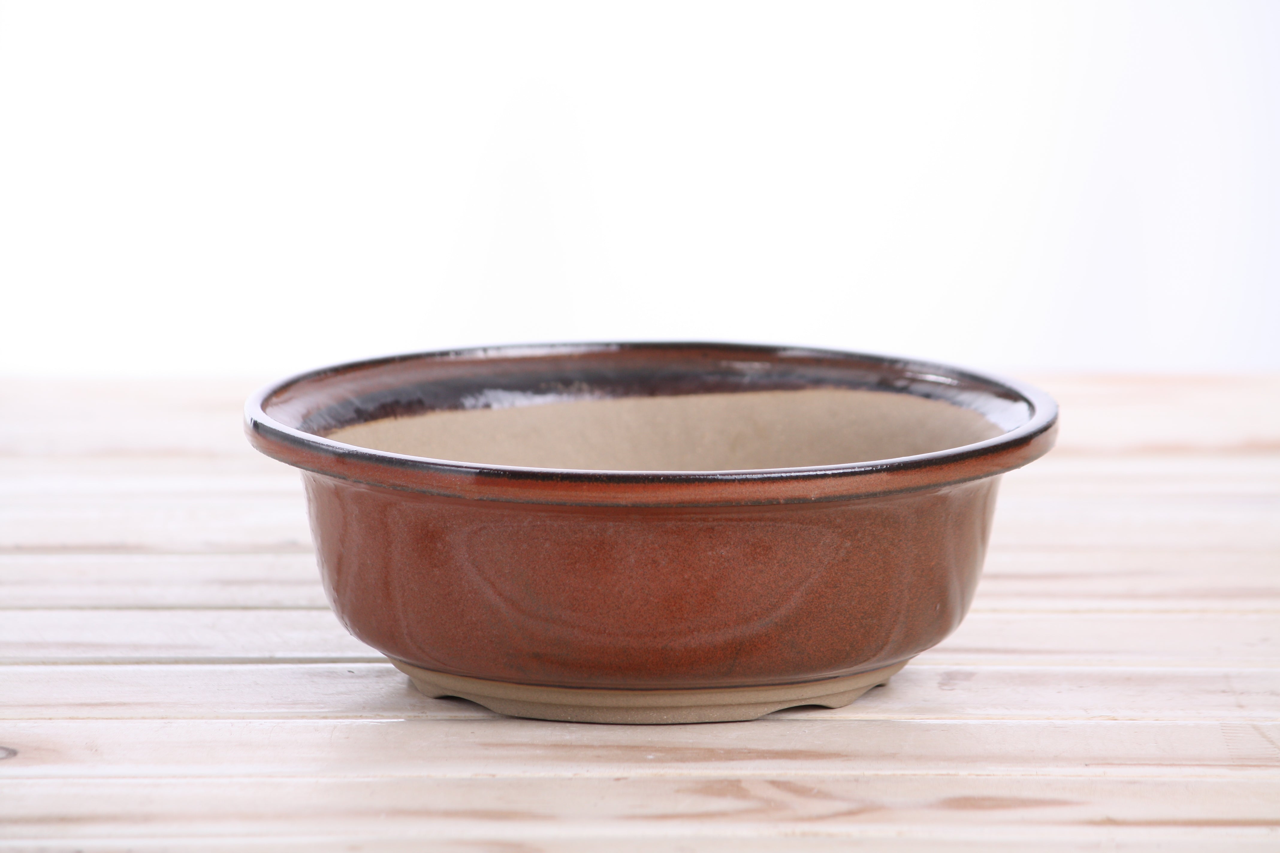 Willow Bonsai Ceramics Round Bonsai Pot 7 Inch (Sunset)