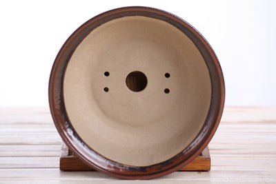Willow Bonsai Ceramics Round Bonsai Pot 7 Inch (Sunset)