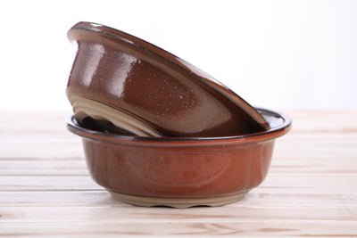 Willow Bonsai Ceramics Round Bonsai Pot 7 Inch (Sunset)