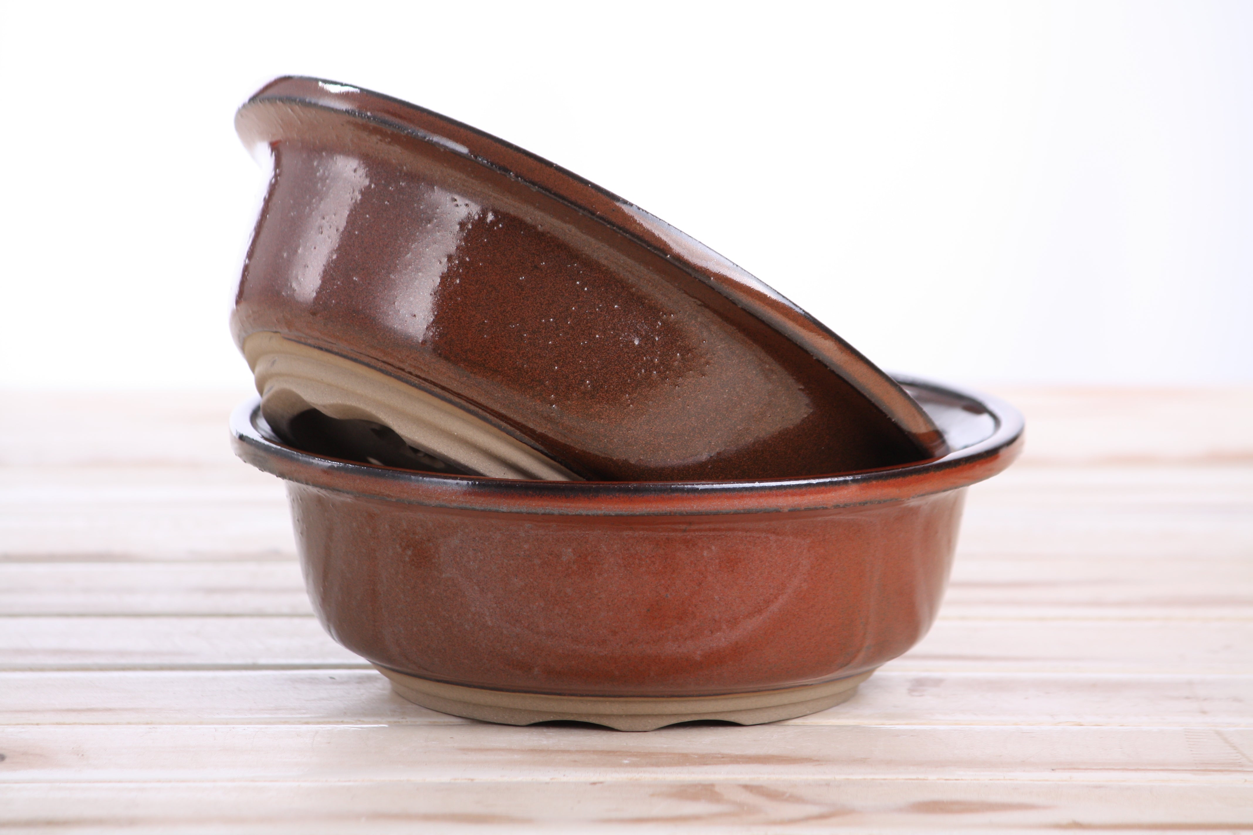 Willow Bonsai Ceramics Round Bonsai Pot 7 Inch (Sunset)