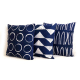 Indigo Triangles Mudcloth Pillow Cover by Mbare Ltd - product image 2 for Resin Society
