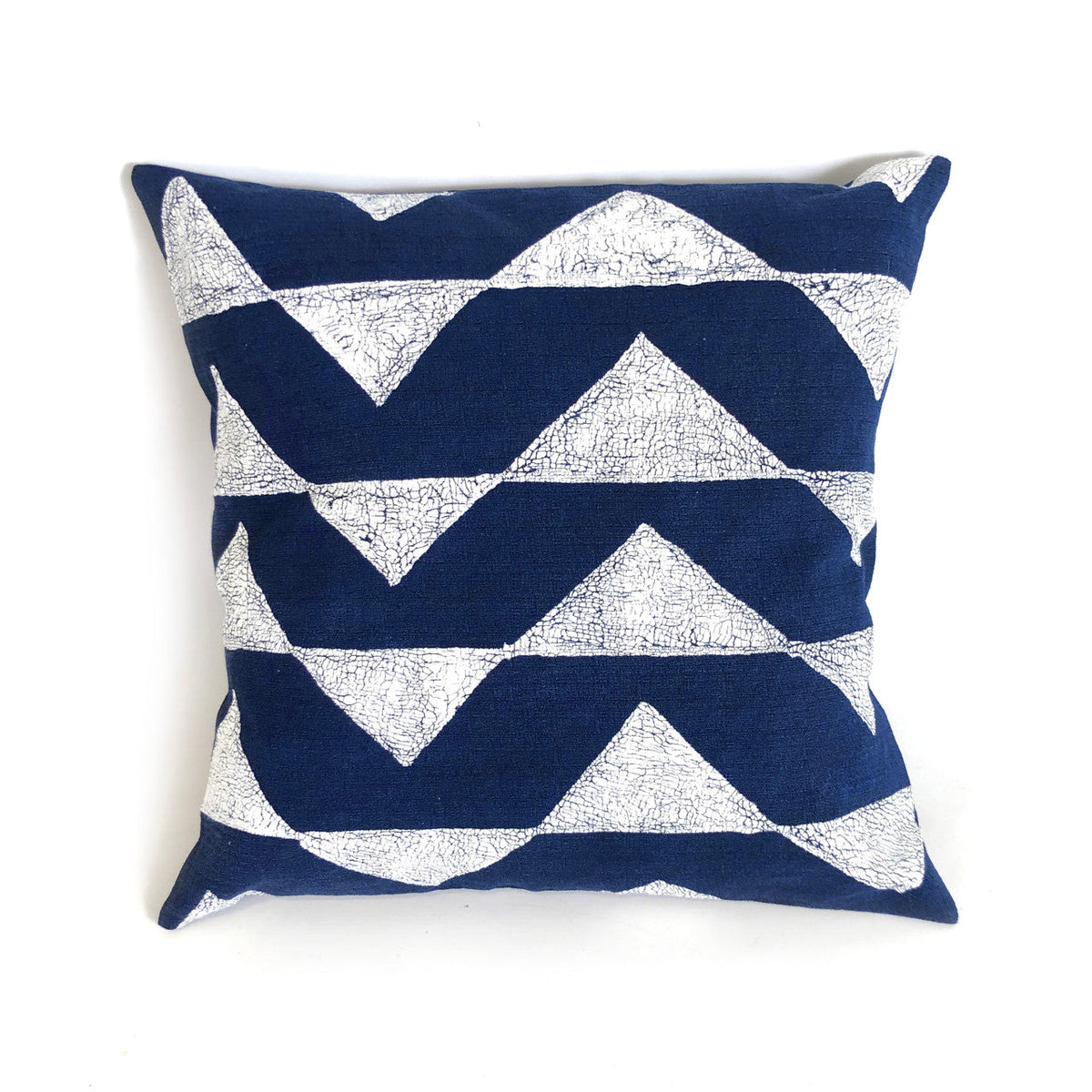Indigo Triangles Mudcloth Pillow Cover by Mbare Ltd - main product image for Resin Society