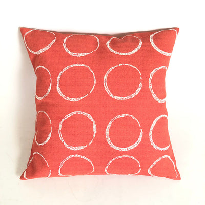 Sadza Circles Pillow Cover - Madagascar Coral by Mbare Ltd - main product image for Resin Society