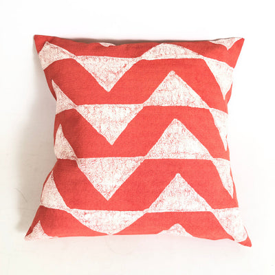 Sadza Triangles Pillow - Madagascar Coral Cover by Mbare Ltd - main product image for Resin Society
