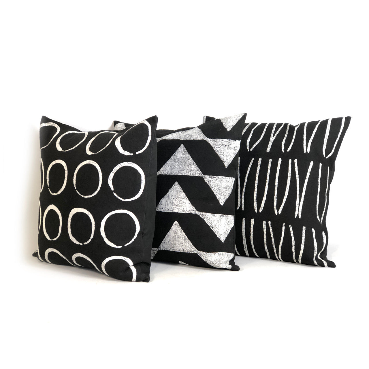 Sadza Triangles Pillow Cover - Ebony Black by Mbare Ltd - product image 2 for Resin Society