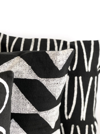 Sadza Triangles Pillow Cover - Ebony Black by Mbare Ltd - product image 3 for Resin Society