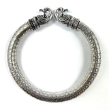 Antique Norse Peacock Head Viking Bracelet showing twisted peacock heads in vintage style