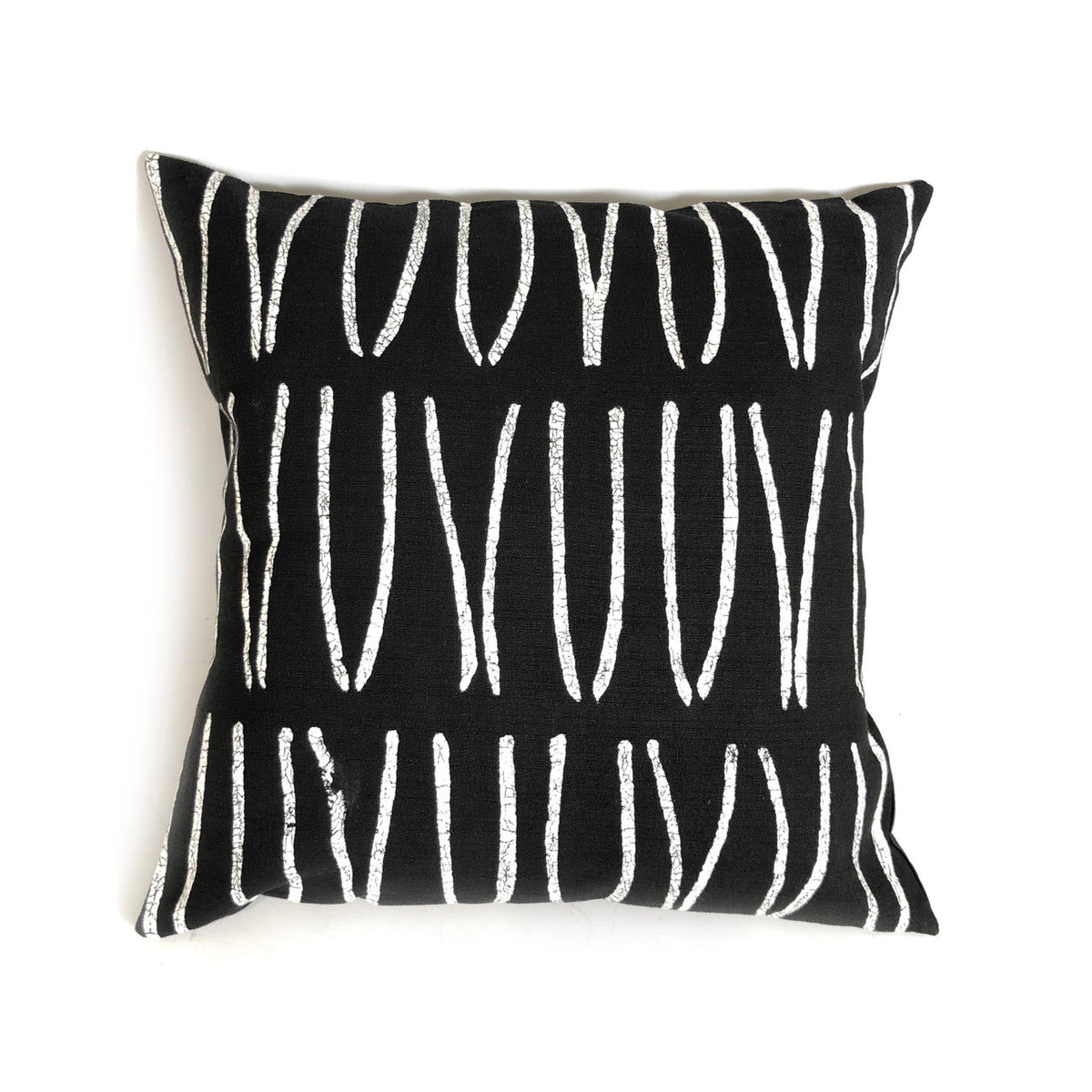 Sadza Lines Pillow Cover - Ebony Black by Mbare Ltd - main product image for Resin Society