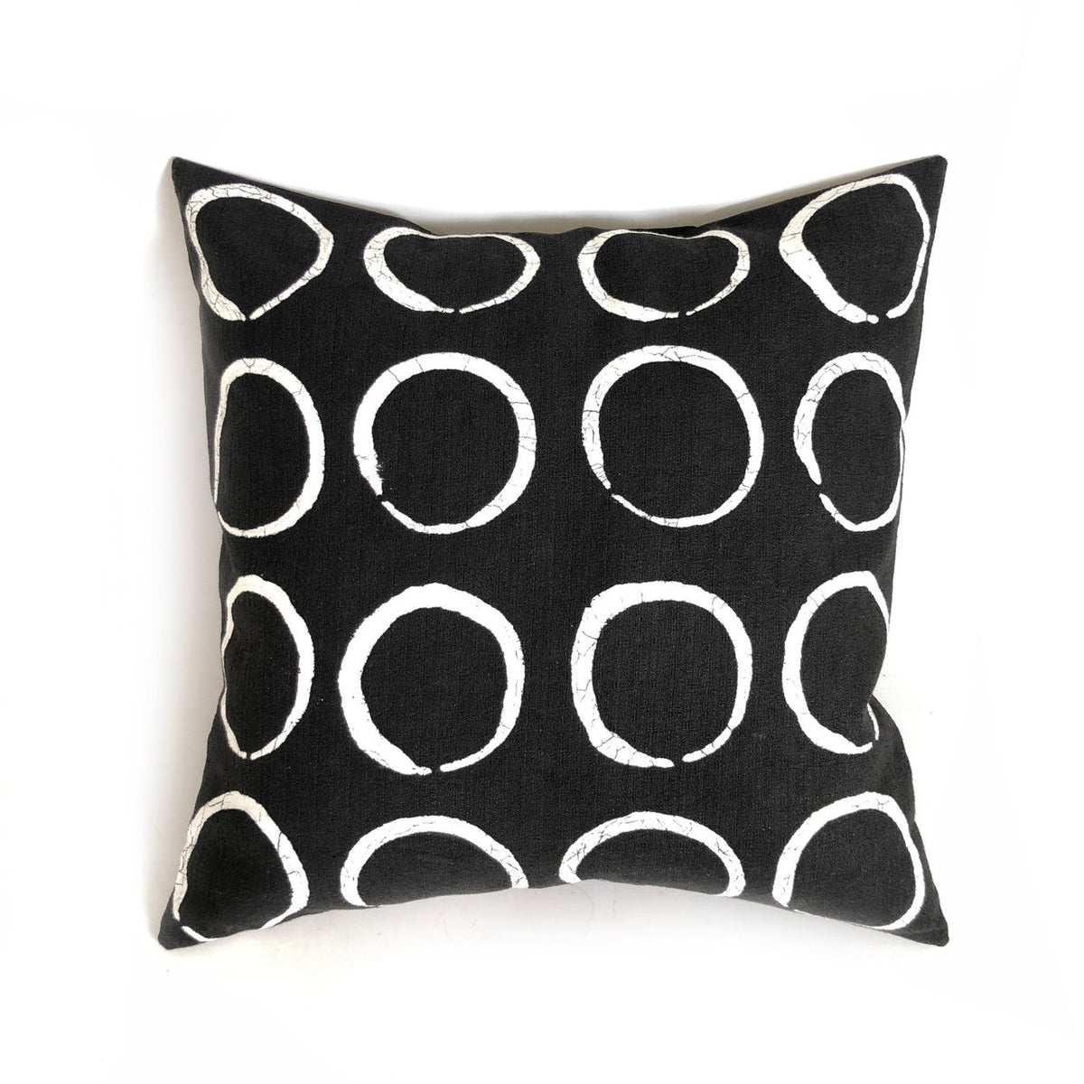 Sadza Circles Pillow Cover - Ebony Black by Mbare Ltd - main product image for Resin Society