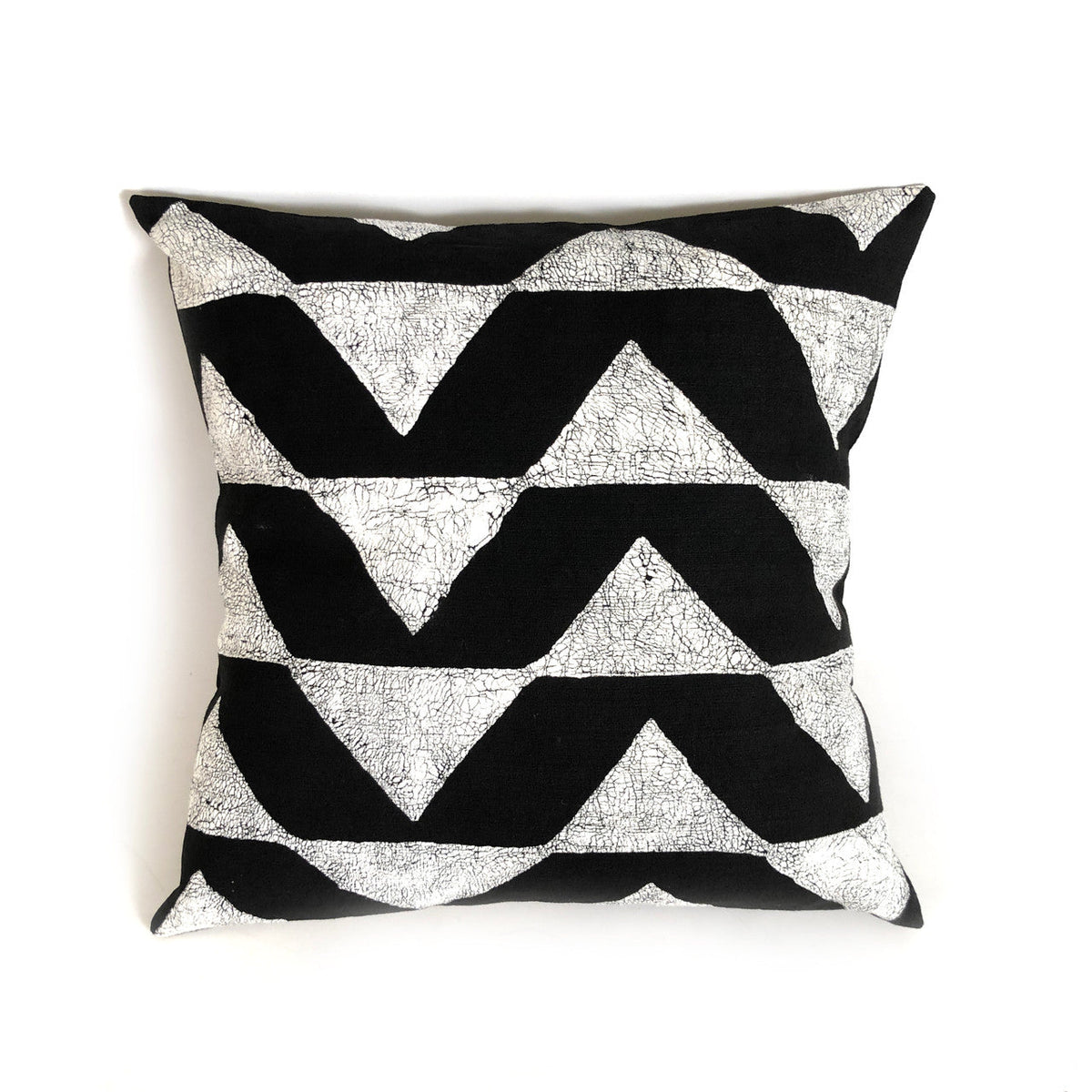 Sadza Triangles Pillow Cover - Ebony Black by Mbare Ltd - main product image for Resin Society